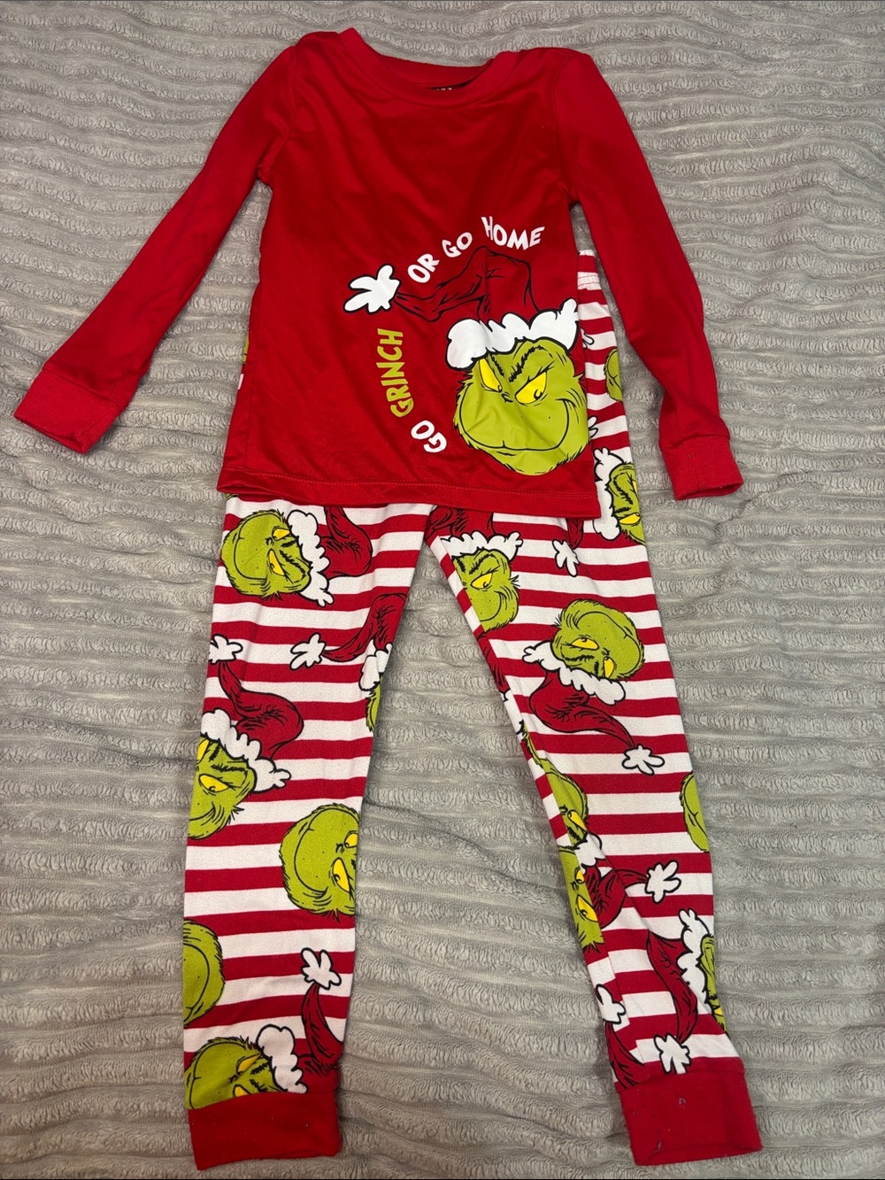 Red Grinch Kids' Christmas Pajama Set